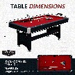 Spartan 6-ft Pool Table with Table Tennis Top - Black with Red Felt 