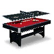 Spartan 6-ft Pool Table with Table Tennis Top - Black with Red Felt 